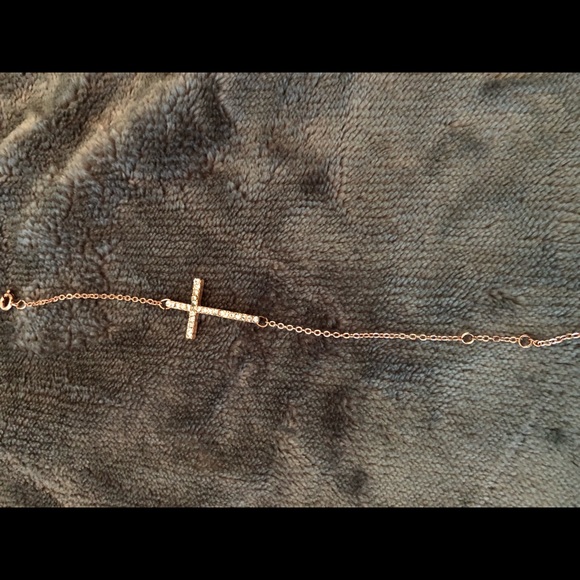 Rose Gold Cross Bracelet - Picture 2 of 2